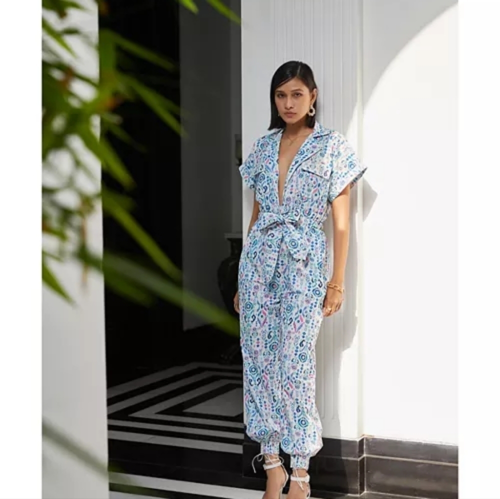 Rococo Sand Lada Jumpsuit in Blue size XS NWT